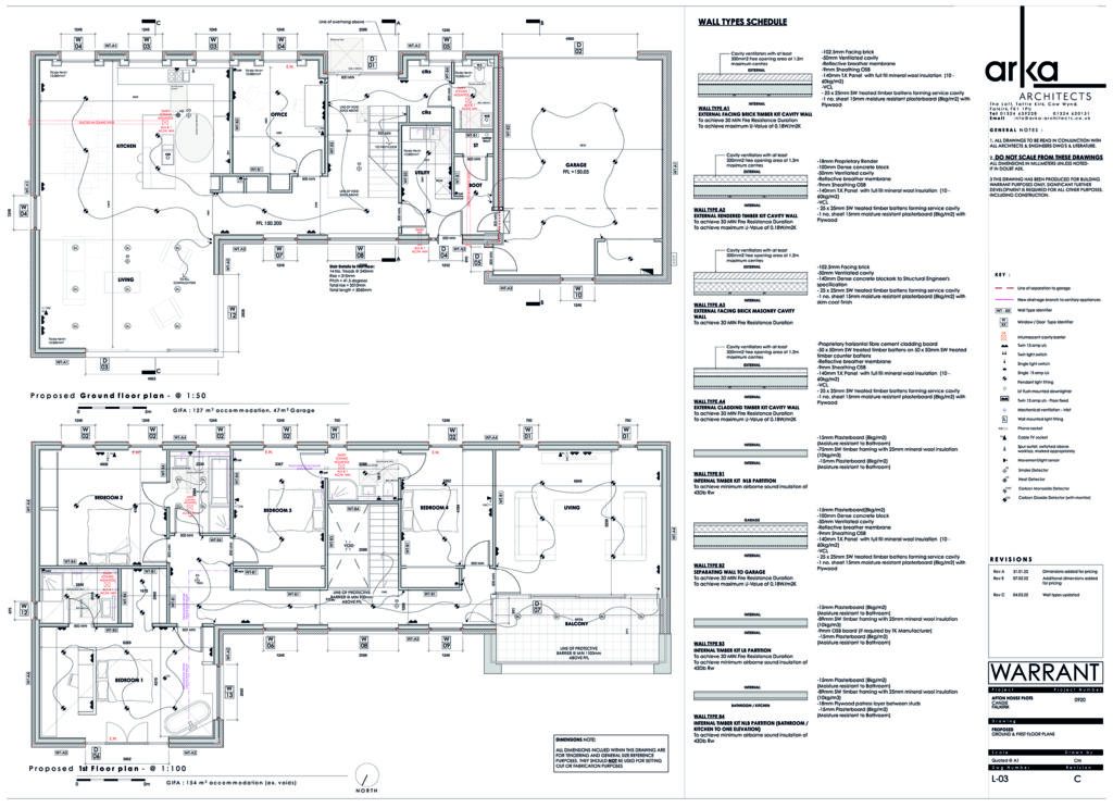 920-L-03 REV C (Floor Plans & Wall Type Schedule as Proposed)